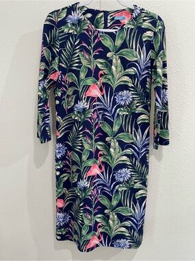 J.McLaughlin Tropical Catalina Shift Dress  Casual Beach Vacation Preppy Classic
